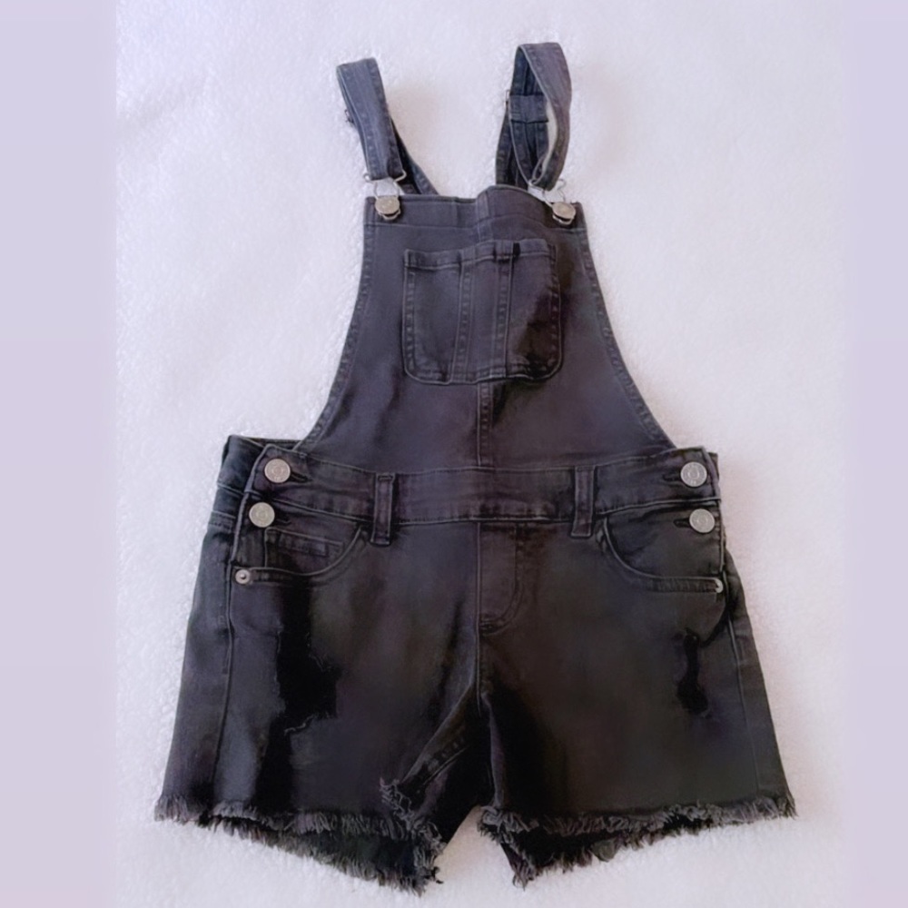 Girls Justice black denim romper